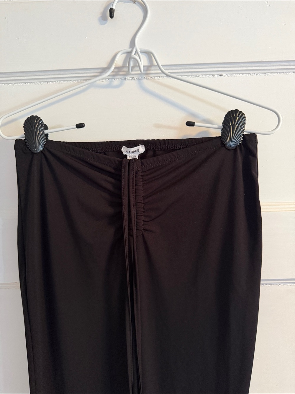 Garage Black Ruched Drawstring Pants with wrap around tie